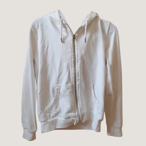 Basic white zipper hoodie
